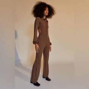 NWT Women’s Urban Outfitters Brown Alexa Ribbed Jumpsuit Size Small